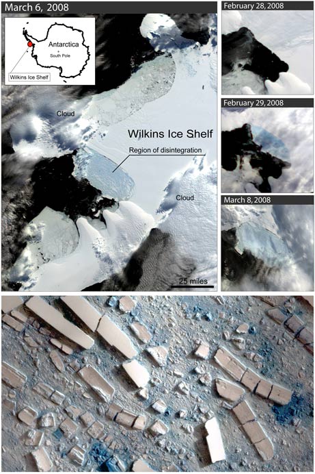 Ice melting in the Antarctic